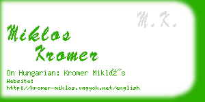 miklos kromer business card